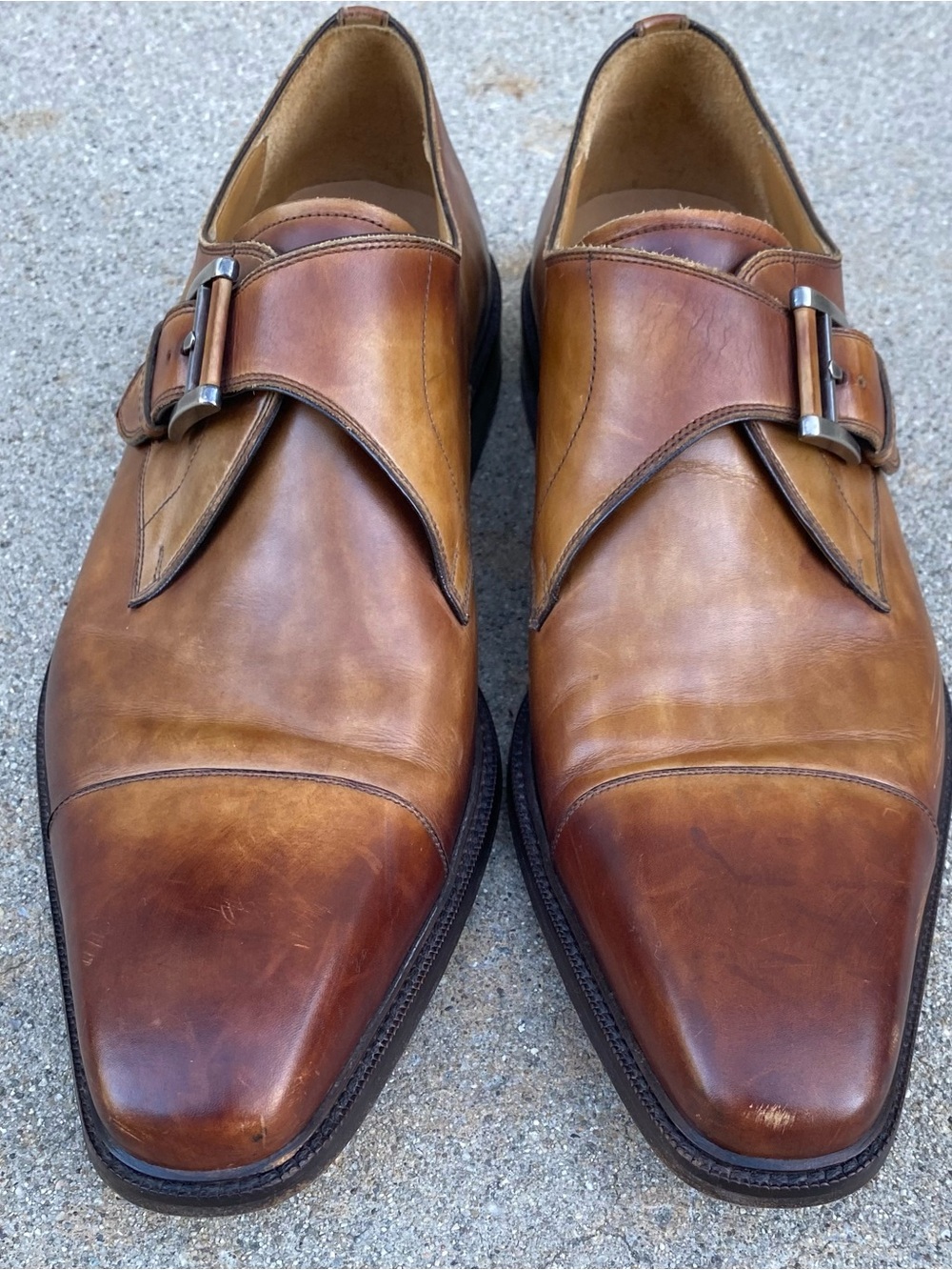 Magnanni Marco II Single Monk Strap Brown Leather Dress Shoe Mens US 10.5 Spain